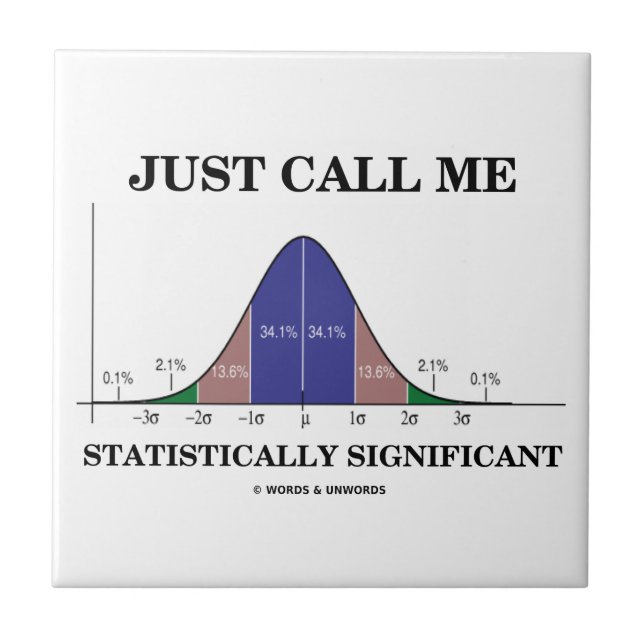 Just Call Me Statistically Significant Bell Curve Tile (Front)