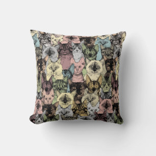 just cats retro cushion