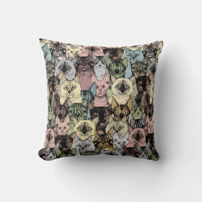 just cats retro cushion (Front)