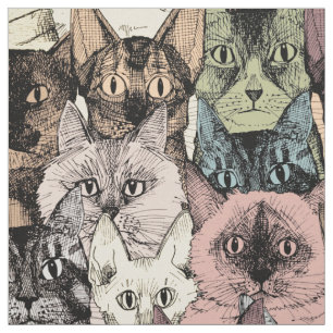 just cats retro fabric