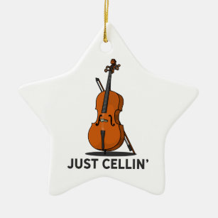 Just Cellin Cellist Performance Music Cello Ceramic Tree Decoration