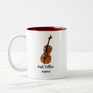 Just Cellin Cellist Performance Music Cello custom Two-Tone Coffee Mug