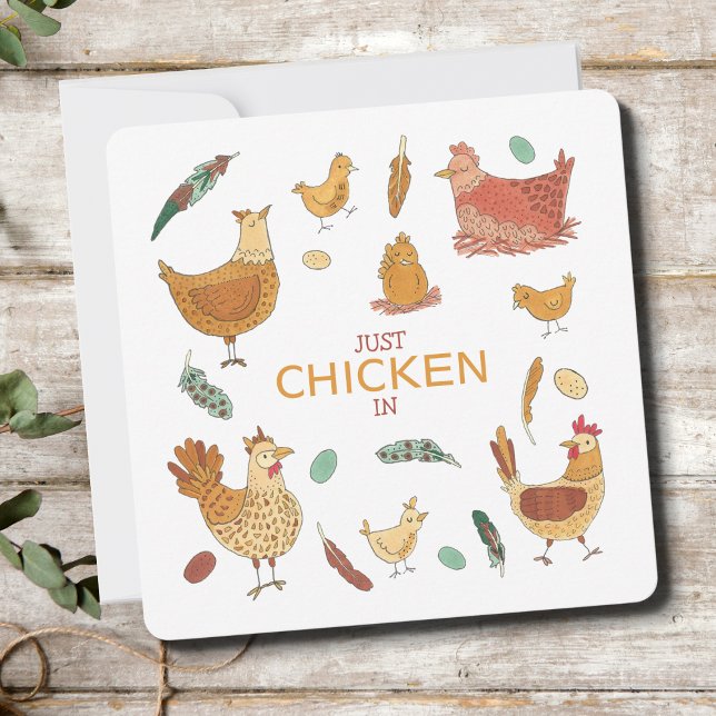 Just Checking In Hello Funny Hen Pun Cute Chickens (Creator Uploaded)
