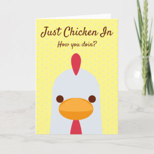 Just Chicken In Funny Personalised Hello Card