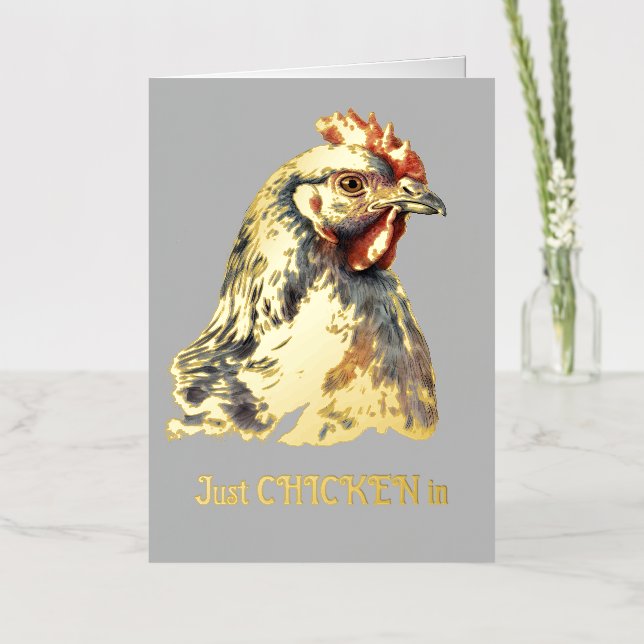 Just CHICKEN in Note Card (Flower)