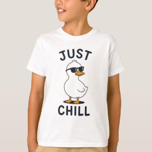 Just Chill Cute Duck Kids T-Shirt – Funny Cool Duc