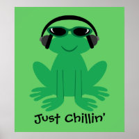 Just Chillin' Frog With Headphones & Shades