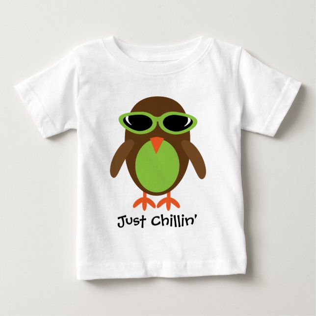 Just Chillin' Owl With Shades Baby T-Shirt (Front)