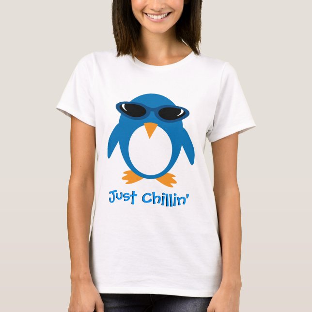 Just Chillin' Penguin With Sunglasses T-Shirt (Front)