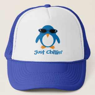 Just Chillin' Penguin With Sunglasses Trucker Hat