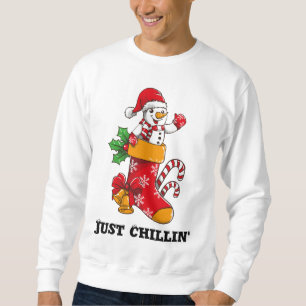 Just Chillin Personalized Christmas Snowman Sweatshirt