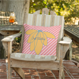 Just Chillin' Red White Stripe Cushion