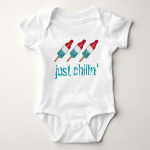 Just Chillin' Rocket Pops Popsicle Patriotic USA Baby Bodysuit