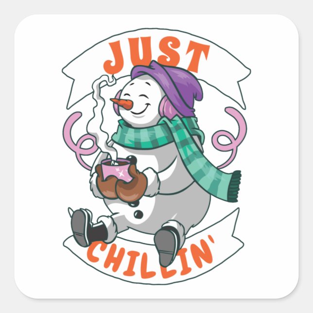 Just Chillin Square Sticker (Front)