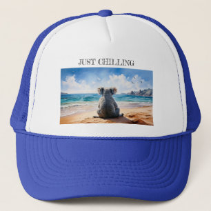 Just Chilling Koala watching the ocean Trucker Hat
