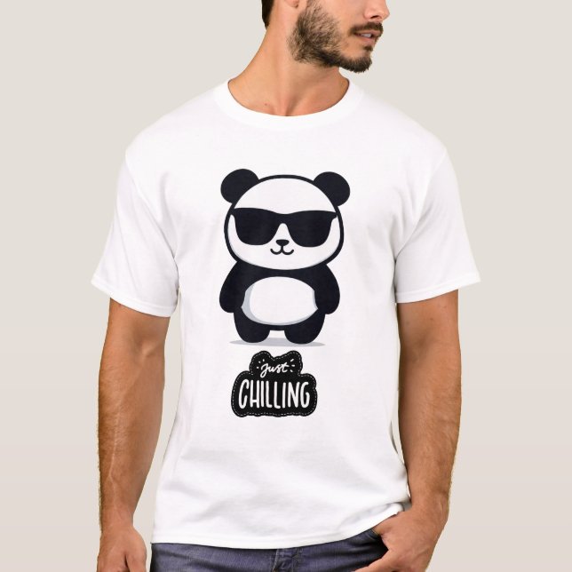 Just Chilling Panda Relaxed & Cool Vibes T-Shirt (Front)