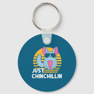 Just Chinchillin Pet Lover Animal Vintage Key Ring