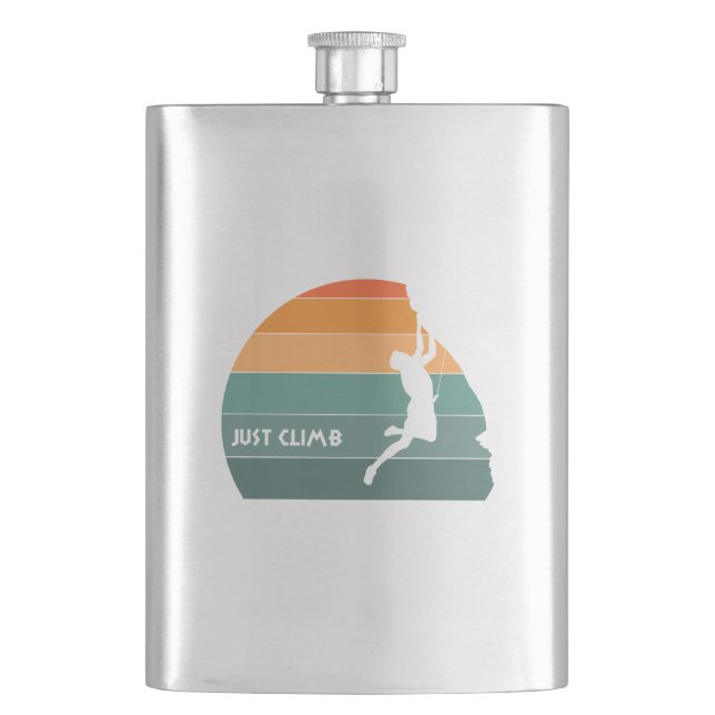 Just Climb Hip Flask (Front)