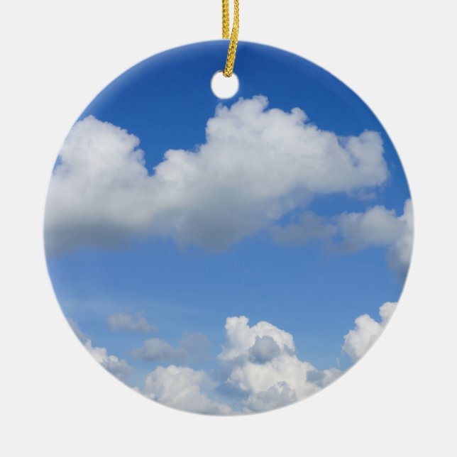 Just Clouds Ceramic Tree Decoration (Front)
