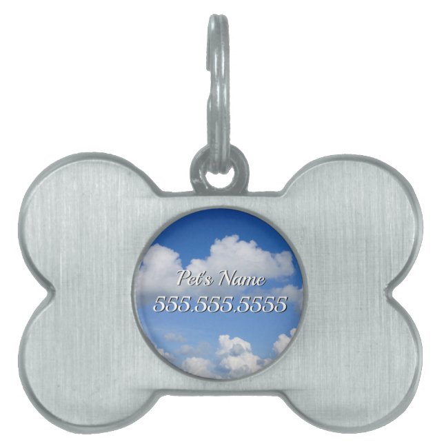 Just Clouds Pet ID Tag (Front)