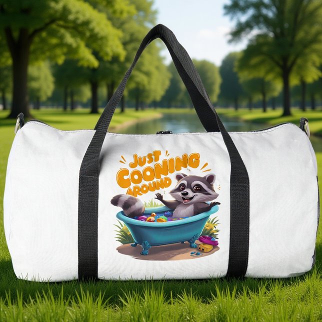 Just Cooning Mischievous Raccoons Bath Adventure Duffle Bag (Creator Uploaded)