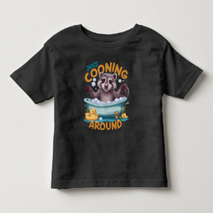 Just Cooning, Playful Racoon Bath time Adventure Toddler T-Shirt