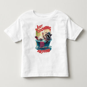 Just Cooning Playful Racoon Splashing in Bath , Toddler T-Shirt