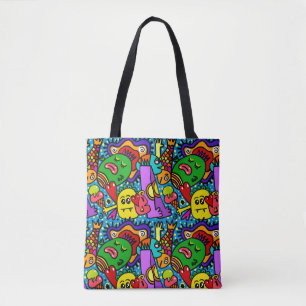 Just Crazy Colourful All-Over-Print Tote Bag