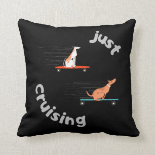 Just Cruising Like Dogs On Skateboards Cushion