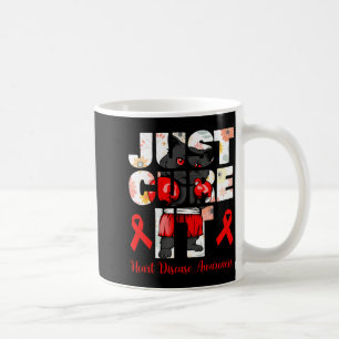 Just Cure It Heart Disease Black Cat Boxing With R Coffee Mug