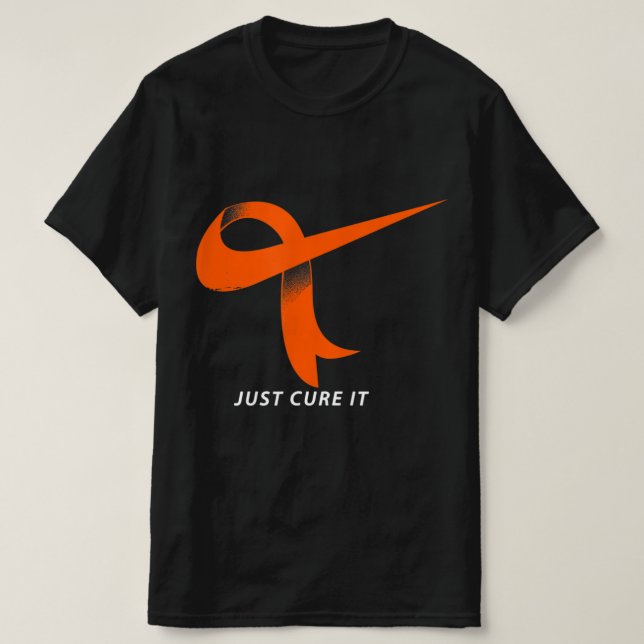 Just Cure It Orange Ribbon Leukaemia Awareness  T-Shirt (Design Front)