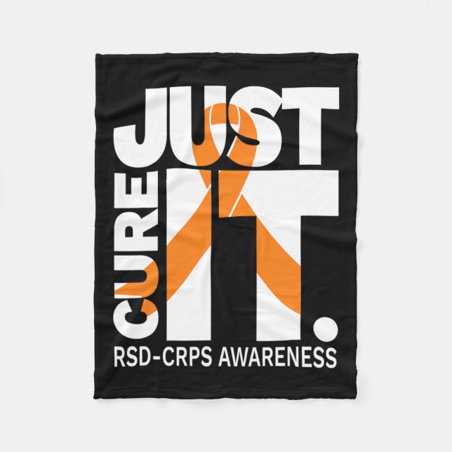 Just Cure Rsd Crps Awareness Ribbon White Text  Fleece Blanket (Front)