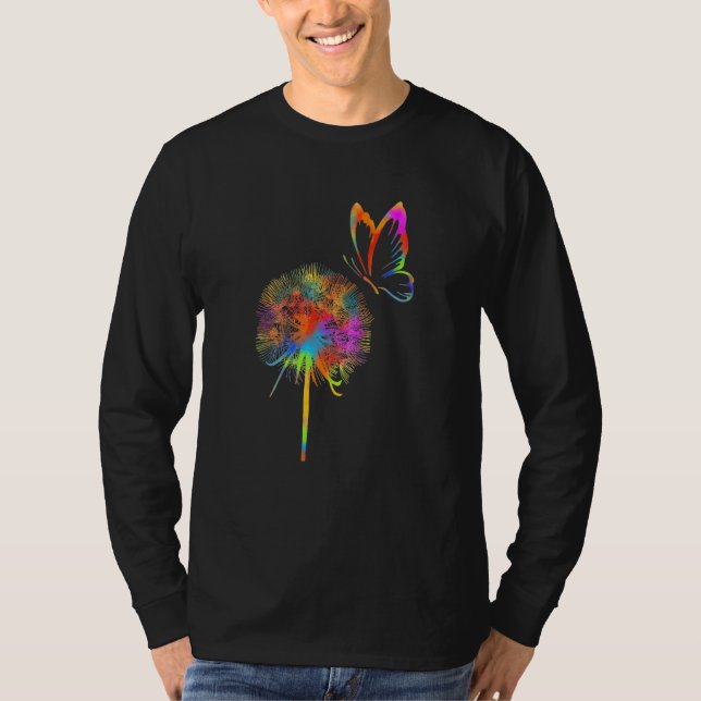 Just Dandelion Flower Breathe Rainbow Flower T-Shirt (Front)