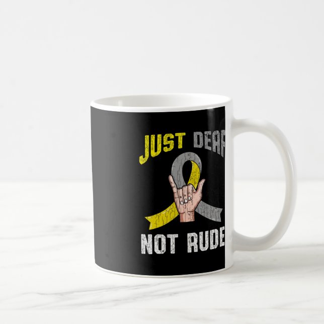 Just Deaf Not Rude Apparel Awareness ASL Language  Coffee Mug (Right)