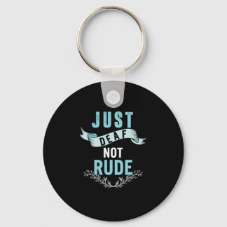 Just Deaf Not Rude Deaf Awareness Yellow Ribbon As Key Ring