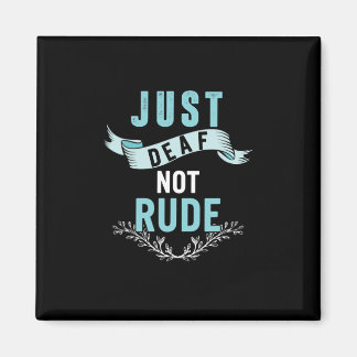 Just Deaf Not Rude Deaf Awareness Yellow Ribbon As Magnet