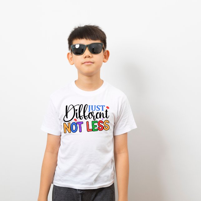 Just Different Not Less, Colourful Autism Awarenes T-Shirt (Creator Uploaded)