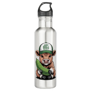 Just Dill with It Cow , Funny Pickle 710 Ml Water Bottle