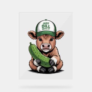 Just Dill with It Cow , Funny Pickle Acrylic Sign