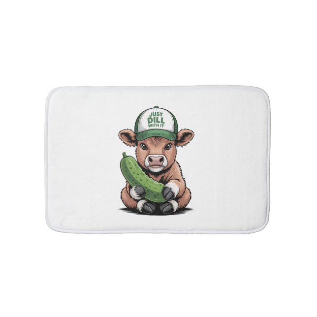 Just Dill with It Cow , Funny Pickle Bath Mat (Front)