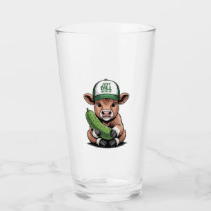 Just Dill with It Cow PNG, Funny Pickle Glass