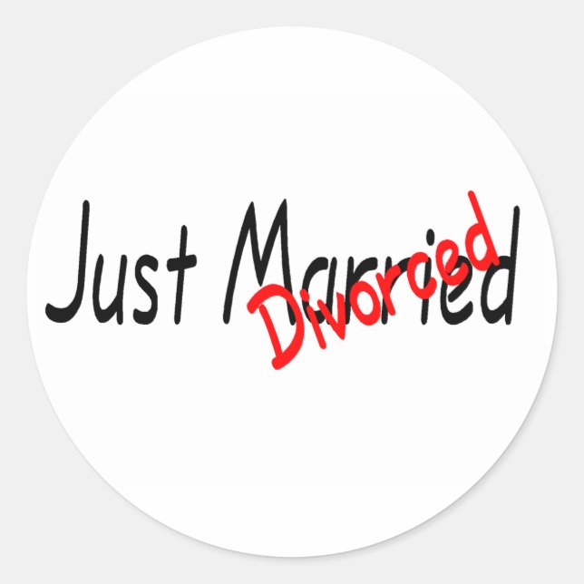 Just Divorced Classic Round Sticker (Front)