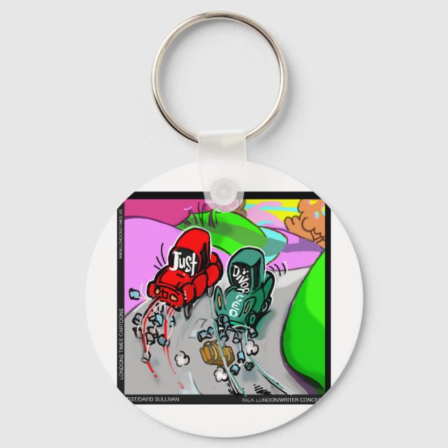 Just Divorced Funny Gifts Cards Tees Etc Key Ring (Front)