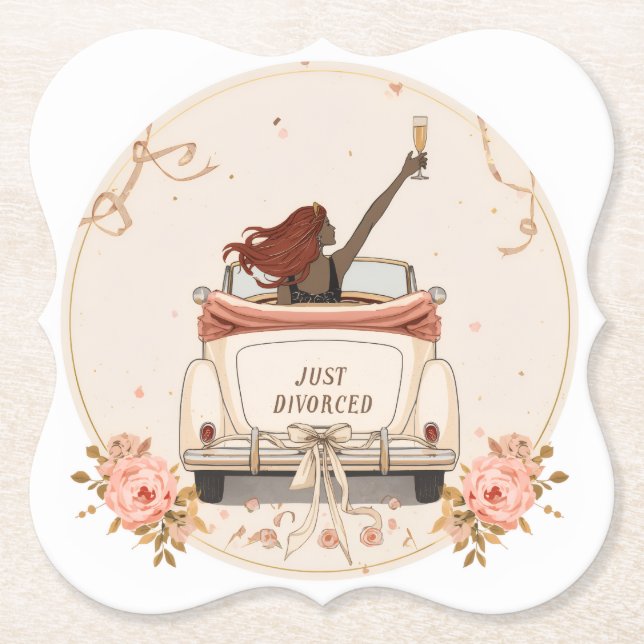 Just Divorced in Bloom Floral Elegant Coaster (Front)