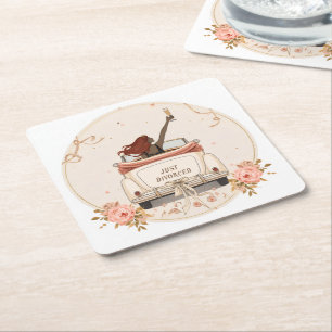 Just Divorced in Bloom Floral Elegant Coaster