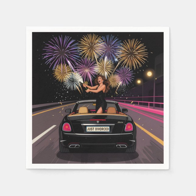 Just Divorced Party Celebration Napkins (Front)
