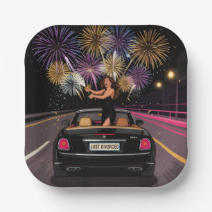 Just Divorced Party Plate, Divorce Celebration Paper Plate