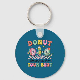 Just Do Groovy Donut Stress Testing Day Key Ring