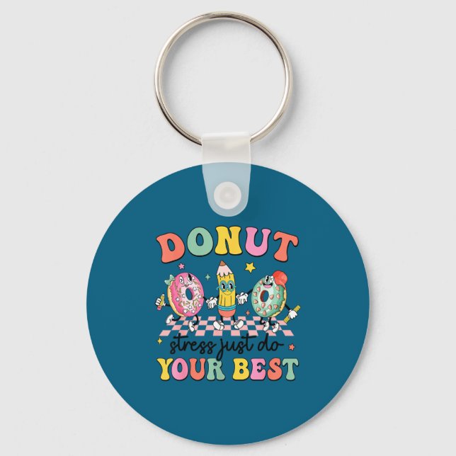 Just Do Groovy Donut Stress Testing Day Key Ring (Front)