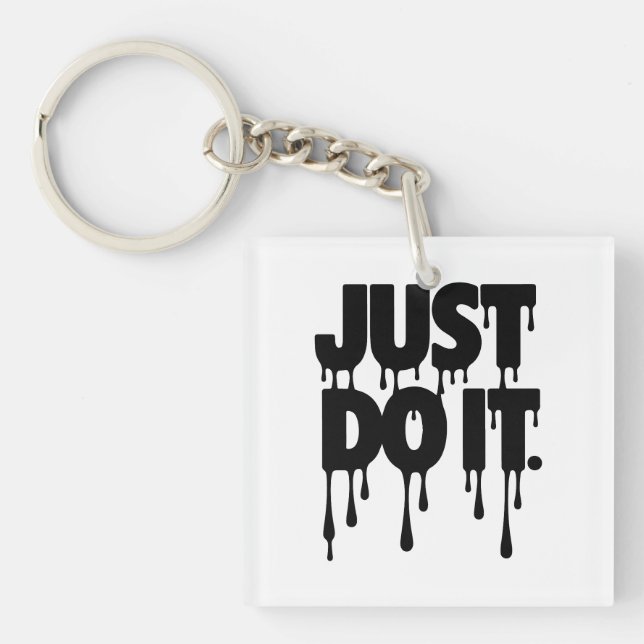 Just Do It! Tee | Retro Bold Lettering Key Ring (Front)